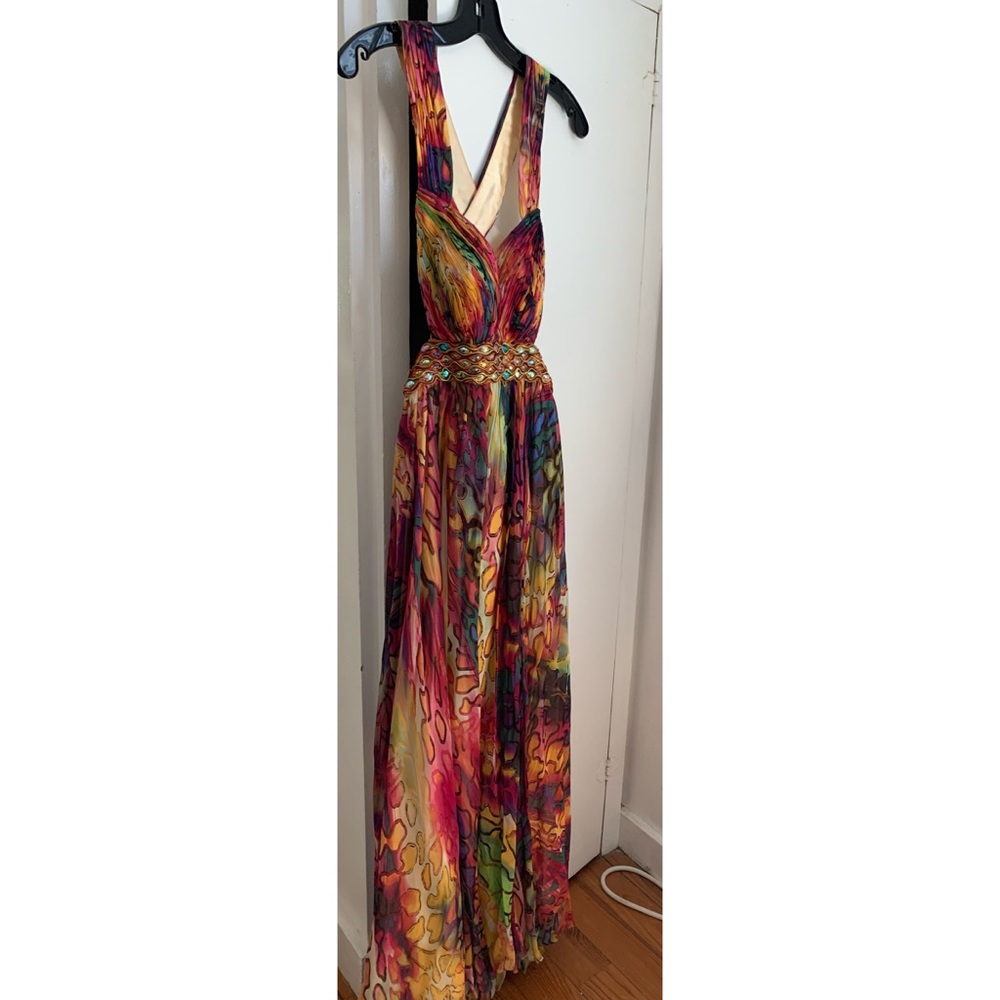 Prom Gown with open back and beaded detail